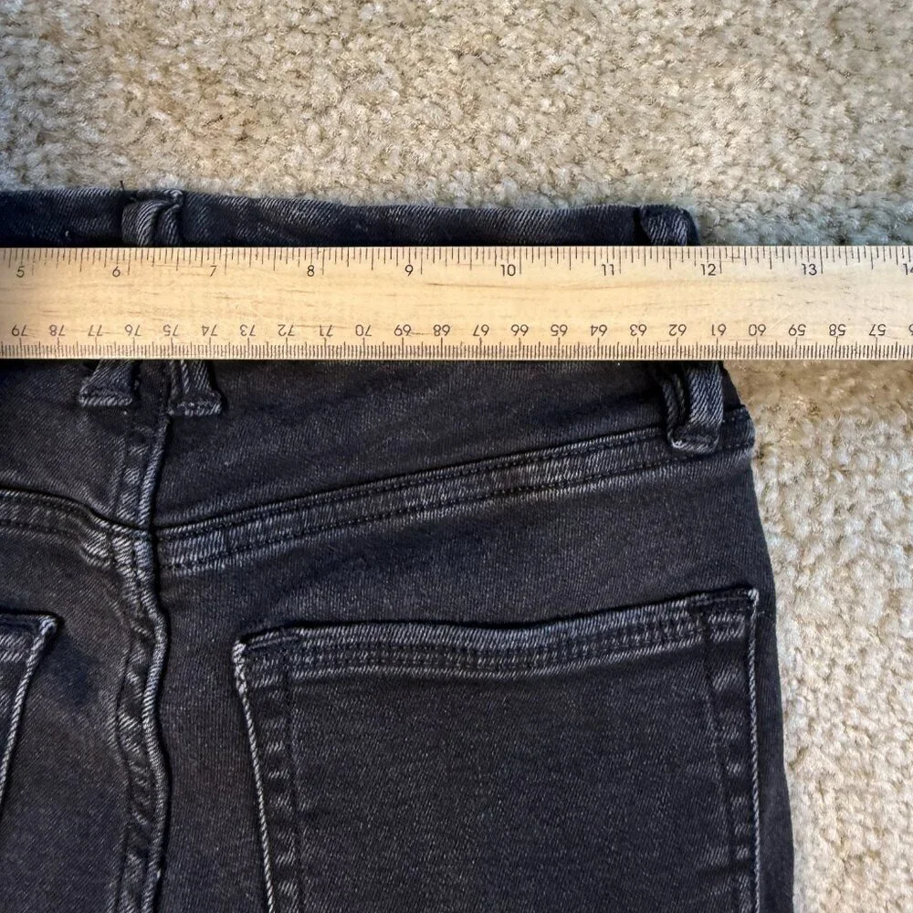 Good American Good Legs Skinny Crop Fray Hem Jeans Size 0 25 Denim Black F723